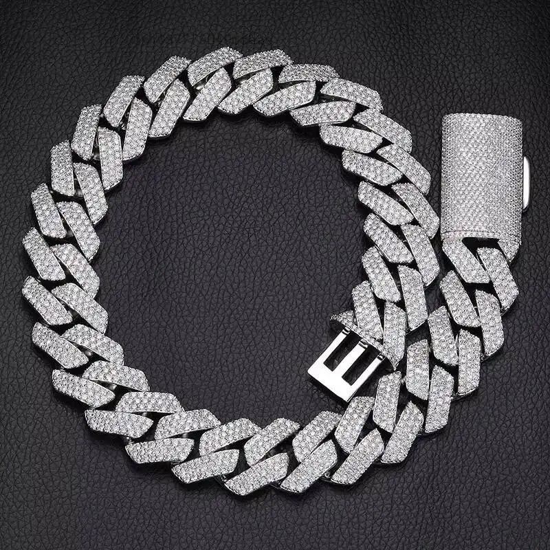 22MM Classic Moissanite Diamond Cuban Chain Full Set Three Row Diamond Hip Hop Necklace / Bracelet for Men
22MM Classic Moissanite Diamond Cuban Chain Full Set Three Row Diamond Hip Hop Necklace / Bracelet for Men