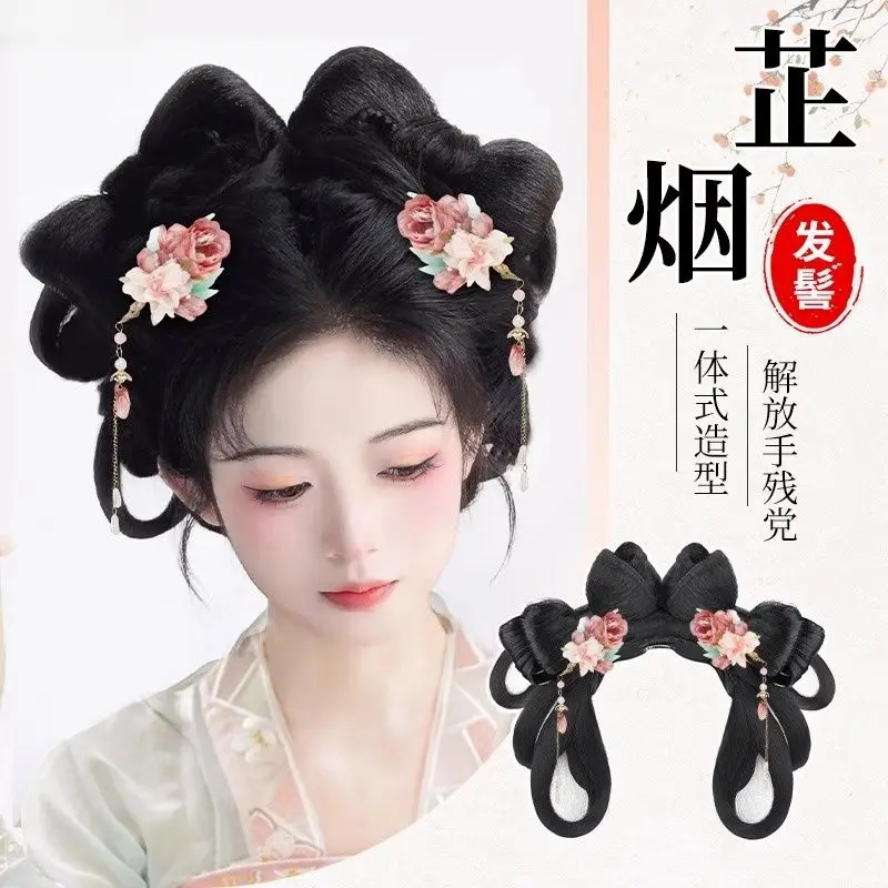 Lazy Girl Hanfu Hair Set - All-in-One Bow Bun with Built-in Padding for Instant Ancient Look No-Skill Historical Hairpiece
Lazy Girl Hanfu Hair Set - All-in-One Bow Bun with Built-in Padding for Instant Ancient Look No-Skill Historical Hairpiece