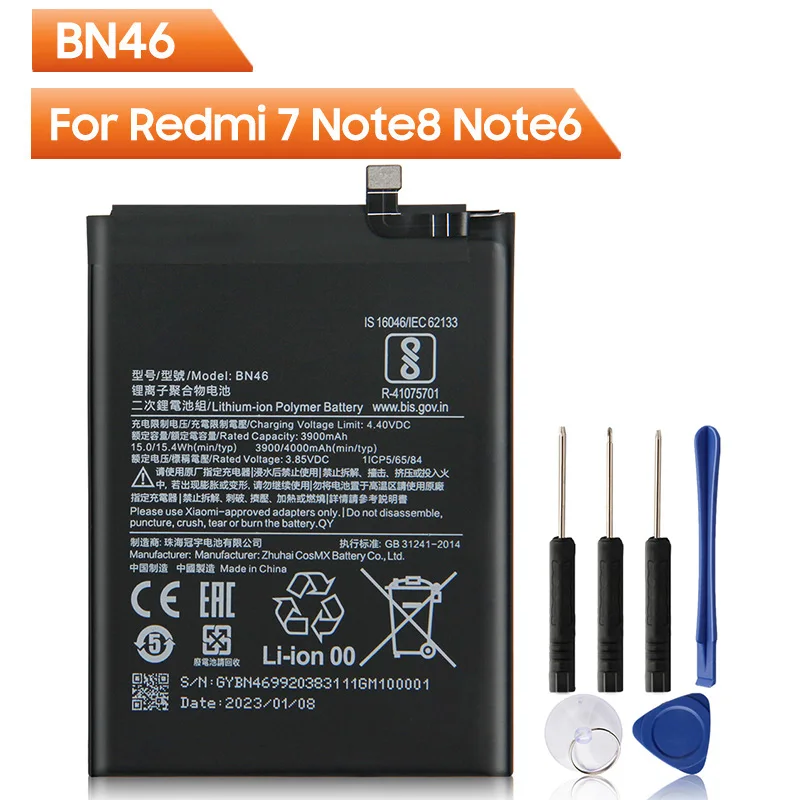 Replacement Phone Battery BN46 For Xiaomi Note8 Redmi 7 Redmi7 Note 6 Battery With Free Tools 4000mAh
Replacement Phone Battery BN46 For Xiaomi Note8 Redmi 7 Redmi7 Note 6 Battery With Free Tools 4000mAh