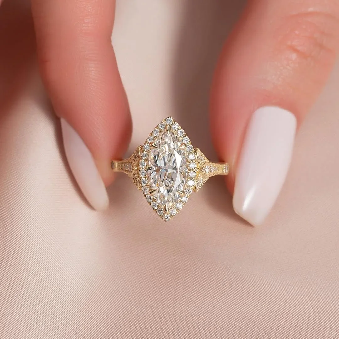 Кольцо Marquise Solitaire с фианитом в винтажном стиле, твердое золото 9 карат или серебро S925, дизайнерский свадебный подарок на помолвку для женщин
Кольцо Marquise Solitaire с фианитом в винтажном стиле, твердое золото 9 карат или серебро S925, дизайнерский свадебный подарок на помолвку для женщин