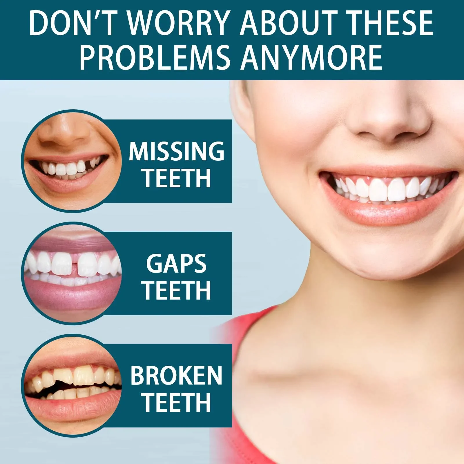 Sdotter New Adjustable Snap-on Dentures Simulation braces,Fake Teeth Comfortable Veneer Cover The Imperfect Teeth,Fix Confident
Sdotter New Adjustable Snap-on Dentures Simulation braces,Fake Teeth Comfortable Veneer Cover The Imperfect Teeth,Fix Confident