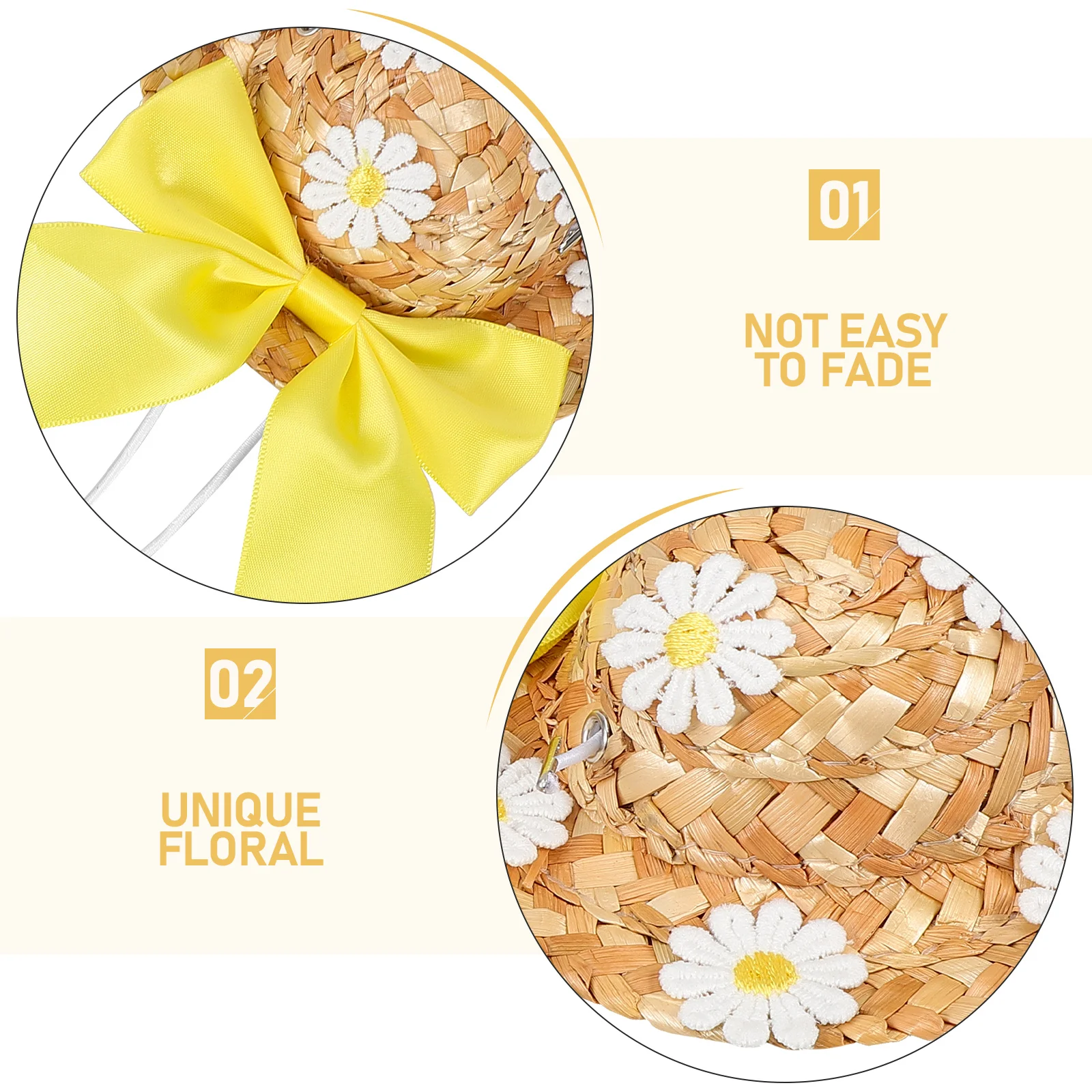 Pet Sun Hat Straw Material Lightweight Floral Bowknot Decoration Sunscreen Summer Cats Dogs Yellow Cap Travel Dog Accessories
Pet Sun Hat Straw Material Lightweight Floral Bowknot Decoration Sunscreen Summer Cats Dogs Yellow Cap Travel Dog Accessories