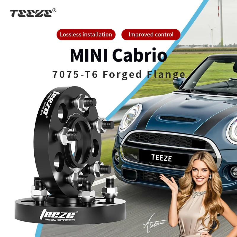 Teeze 2pcs 5x112 66.6 M14x1.25 Hub Centric Black Forged wheel spacer For 2016-2025 MINI Cabrio 15/20/25/30/35mm
Teeze 2pcs 5x112 66.6 M14x1.25 Hub Centric Black Forged wheel spacer For 2016-2025 MINI Cabrio 15/20/25/30/35mm