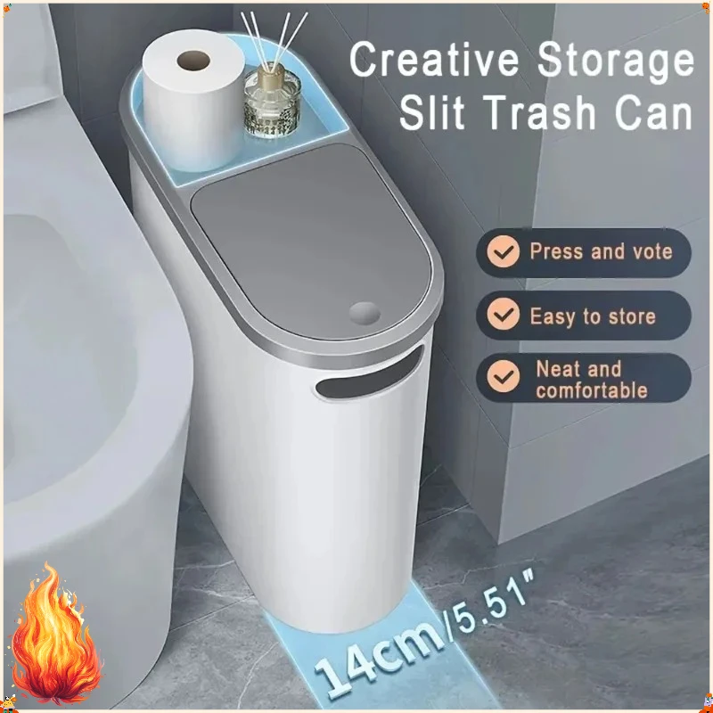 Press Type Trash Can With Lid Large Capacity Narrow Gap Waste Bin Household Waterproof Garbage Container For Bathroom Kitchen
Press Type Trash Can With Lid Large Capacity Narrow Gap Waste Bin Household Waterproof Garbage Container For Bathroom Kitchen