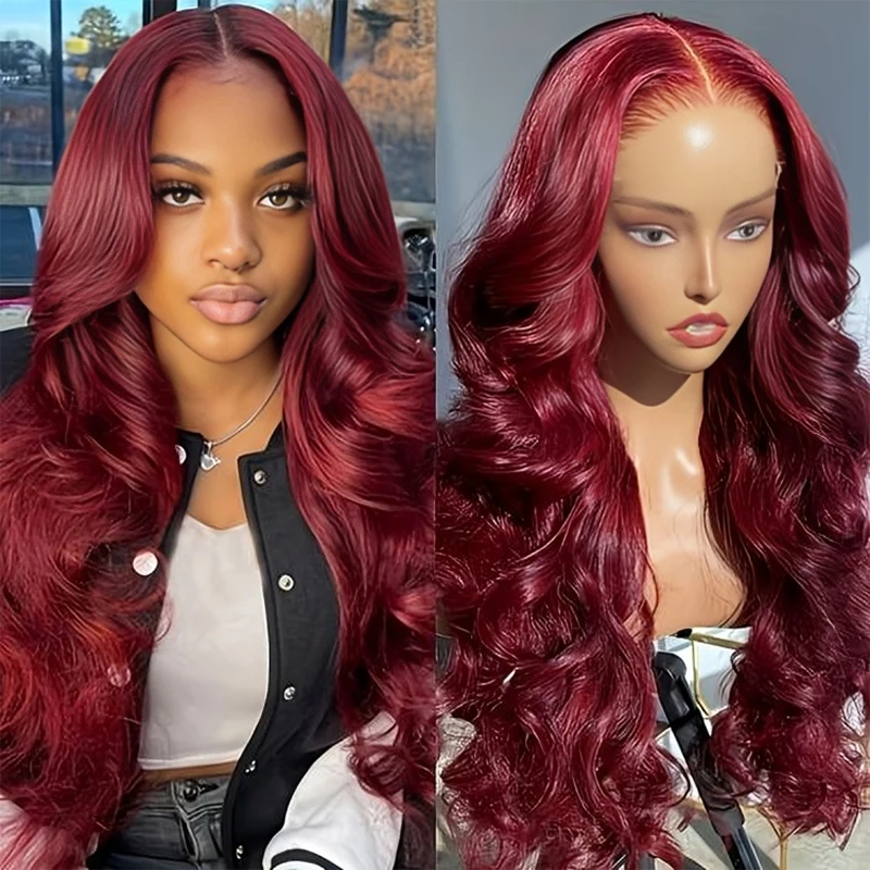 99J Burgundy Body Wave Wig 13x4 Lace Front Wig 13x6 Hd Lace Frontal Wig Human Hair Pre Plucked 99j Red Colored Wig For Woman
99J Burgundy Body Wave Wig 13x4 Lace Front Wig 13x6 Hd Lace Frontal Wig Human Hair Pre Plucked 99j Red Colored Wig For Woman