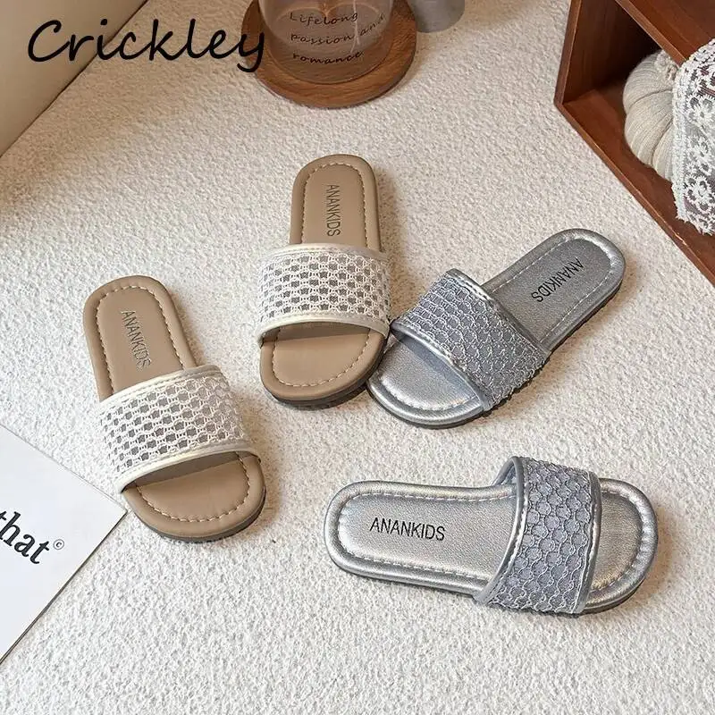 Mesh Woven Children Slippers Summer PU Soft Girls Flats Beach Shoes Anti Slip Outdoor Kids Fashion Slippers
Mesh Woven Children Slippers Summer PU Soft Girls Flats Beach Shoes Anti Slip Outdoor Kids Fashion Slippers