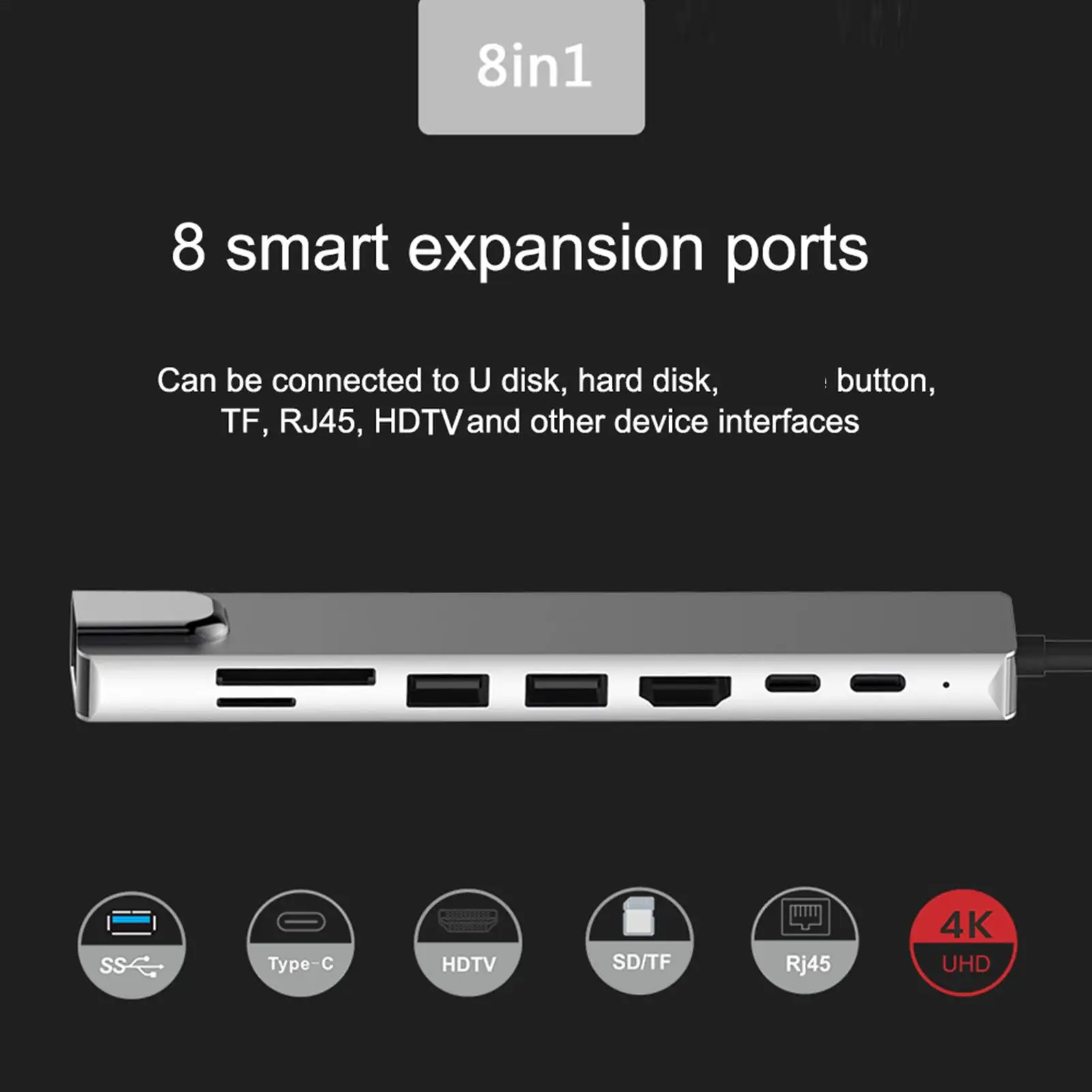 8 In 1 Type C USB 3 1 To 4k HdTV Hub Adapter With SdTf Rj45 Card Reader Pd Fast Charge For Macbook Notebook Computer
8 In 1 Type C USB 3 1 To 4k HdTV Hub Adapter With SdTf Rj45 Card Reader Pd Fast Charge For Macbook Notebook Computer