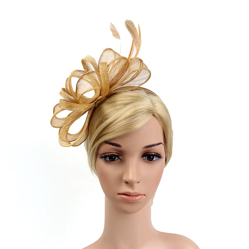 Women Feather Top Bow Headband Ladies Mesh Flower Fascinator Hat for Cocktail Tea Party Wedding
Women Feather Top Bow Headband Ladies Mesh Flower Fascinator Hat for Cocktail Tea Party Wedding