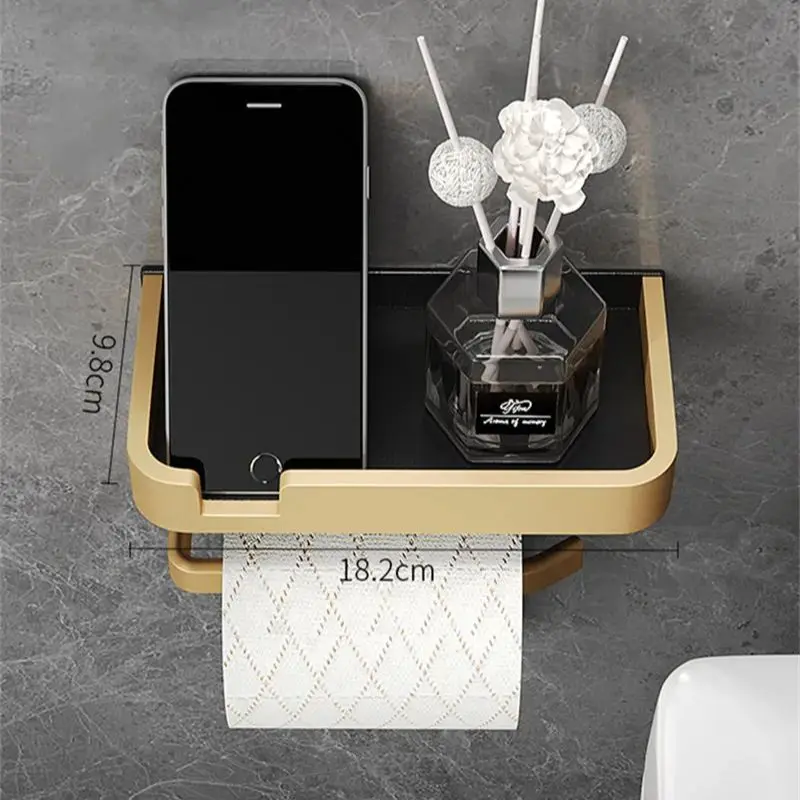 Space Aluminum Bathroom Paper Holder Roll Holder Phone Black&Gold SHhelf Mobile Phone Towel Rack Toilet Paper Holder Tissue Box
Space Aluminum Bathroom Paper Holder Roll Holder Phone Black&Gold SHhelf Mobile Phone Towel Rack Toilet Paper Holder Tissue Box