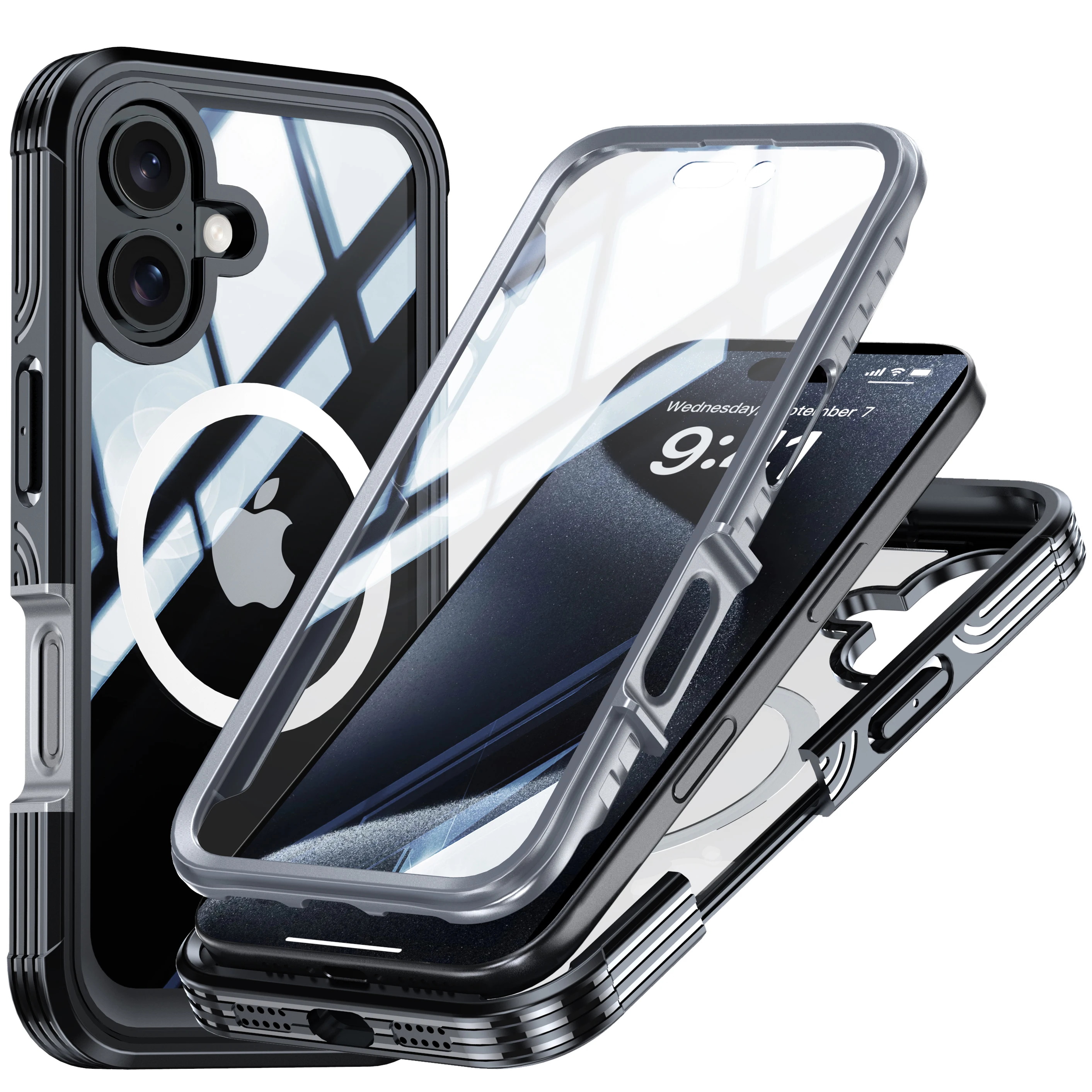 For iPhone 15 16 Pro Max Plus Magnetic Tempered Screen Protector 360°Magnetic Full protective Double Sided MagSafe Cases Cover
For iPhone 15 16 Pro Max Plus Magnetic Tempered Screen Protector 360°Magnetic Full protective Double Sided MagSafe Cases Cover