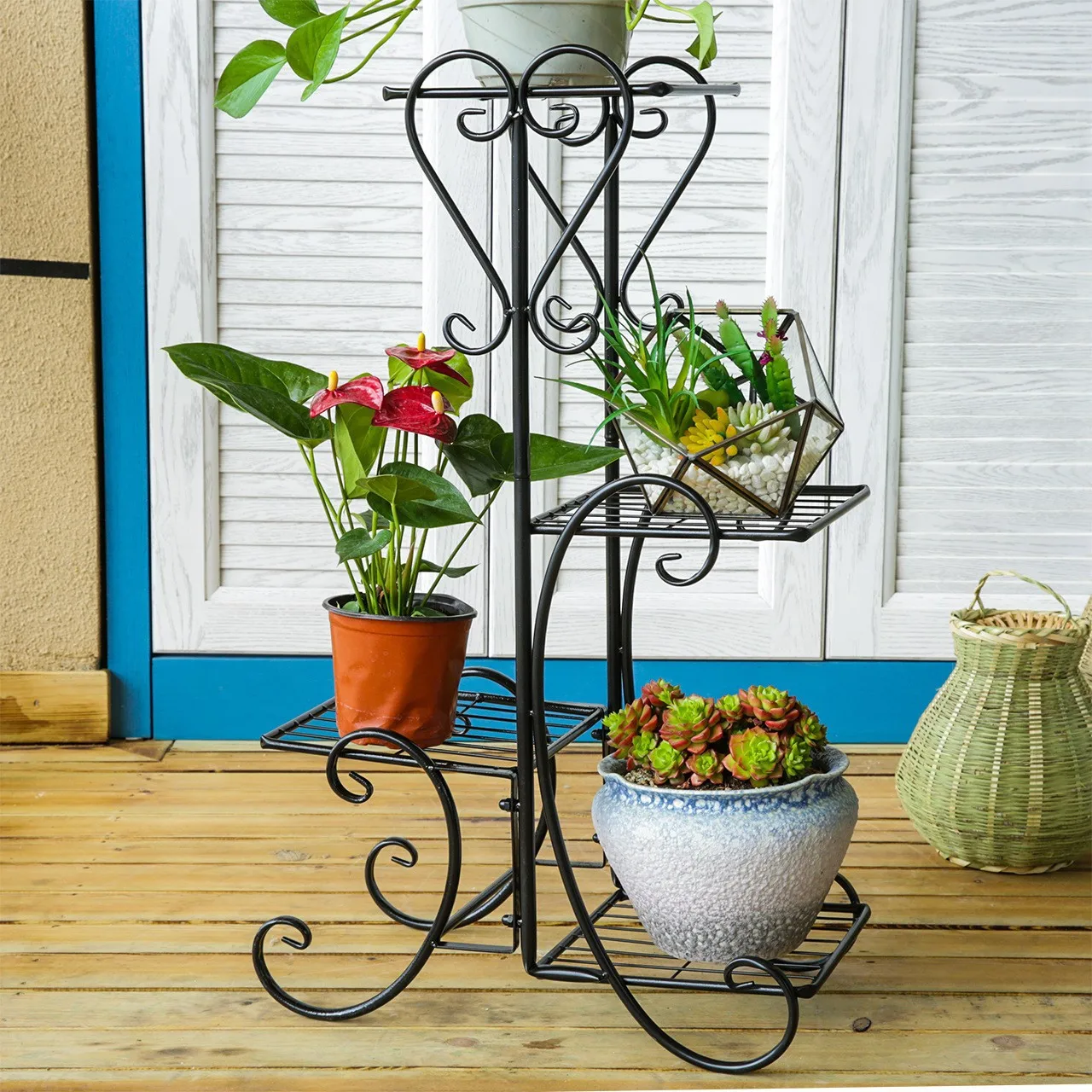 4-Tier Metal Flower Pot Plant Stand, Multilayer Display Shelf for Indoor & Outdoor
4-Tier Metal Flower Pot Plant Stand, Multilayer Display Shelf for Indoor & Outdoor