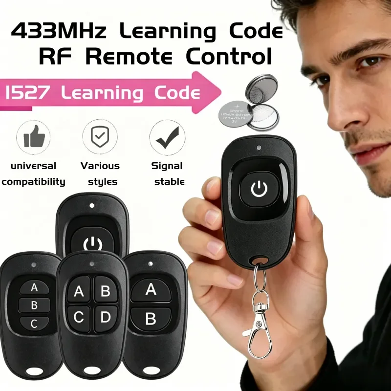 433MHz Remote Control Learn Remote Control Learning code 1527 EV1527 For Gate garage door controller Alarm RF 433mhz Receiver
433MHz Remote Control Learn Remote Control Learning code 1527 EV1527 For Gate garage door controller Alarm RF 433mhz Receiver