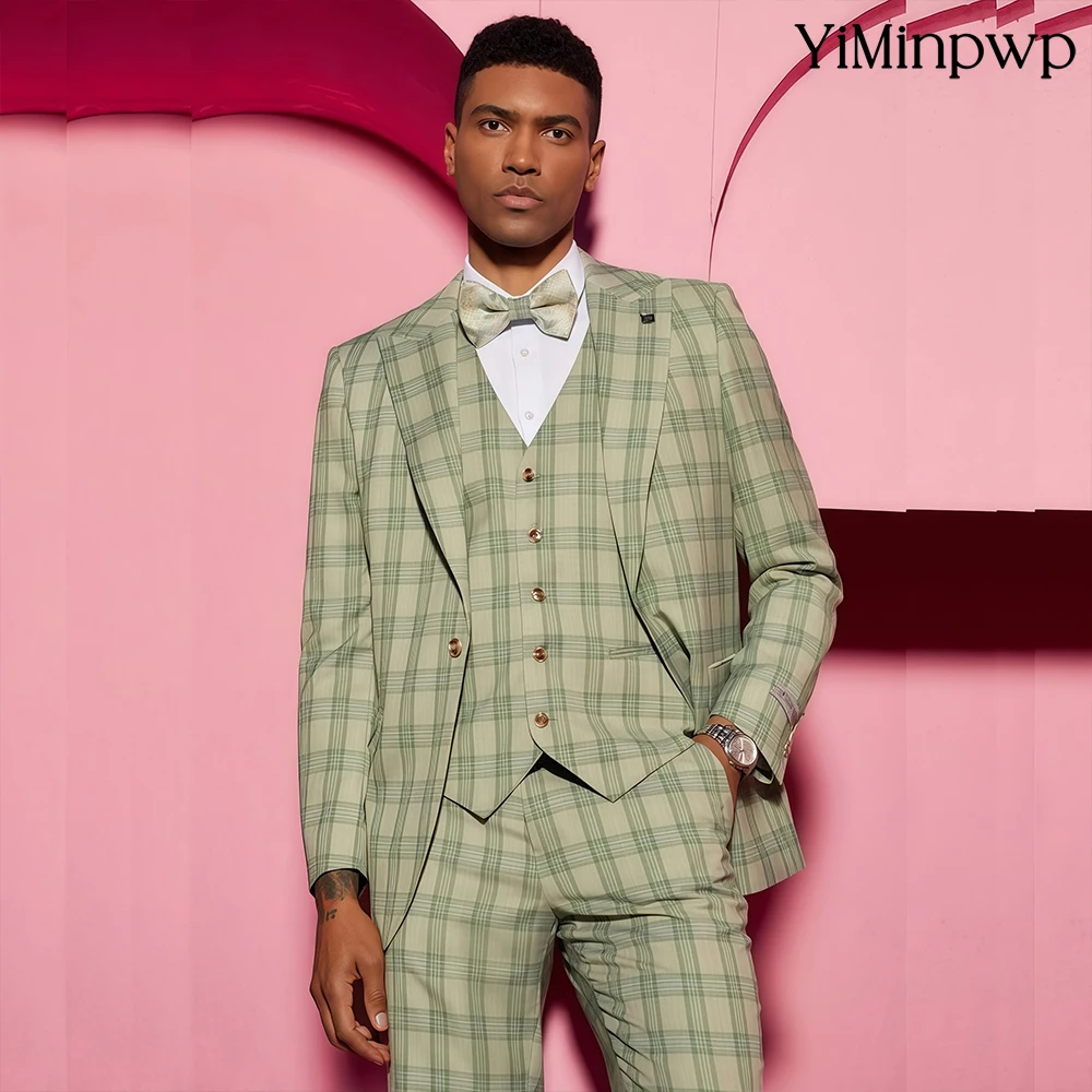 YiMinpwp Sage Green Plaid Men's Suit 3 Pieces Single Breasted Satin Handsome Wedding Groom Prom Tailored Suit Blazer Sets XS-5XL
YiMinpwp Sage Green Plaid Men's Suit 3 Pieces Single Breasted Satin Handsome Wedding Groom Prom Tailored Suit Blazer Sets XS-5XL