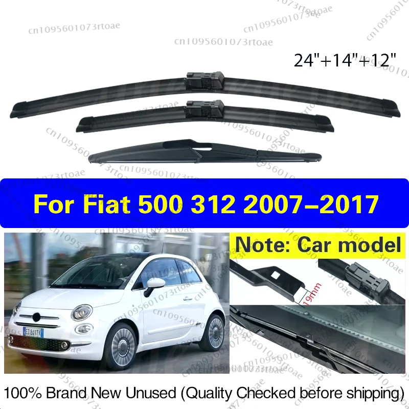 Wiper Front Rear Wiper Blades For FIAT 500 312 2007-2017 2008 2009 2010 Windshield Windscreen Front Rear Window 24''+14''+12''
Wiper Front Rear Wiper Blades For FIAT 500 312 2007-2017 2008 2009 2010 Windshield Windscreen Front Rear Window 24''+14''+12''