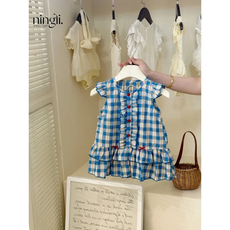 Girls2024Summer Fashionable Blue Plaid Vest Dress Baby Fashion Princess Dress Trendy
Girls2024Summer Fashionable Blue Plaid Vest Dress Baby Fashion Princess Dress Trendy