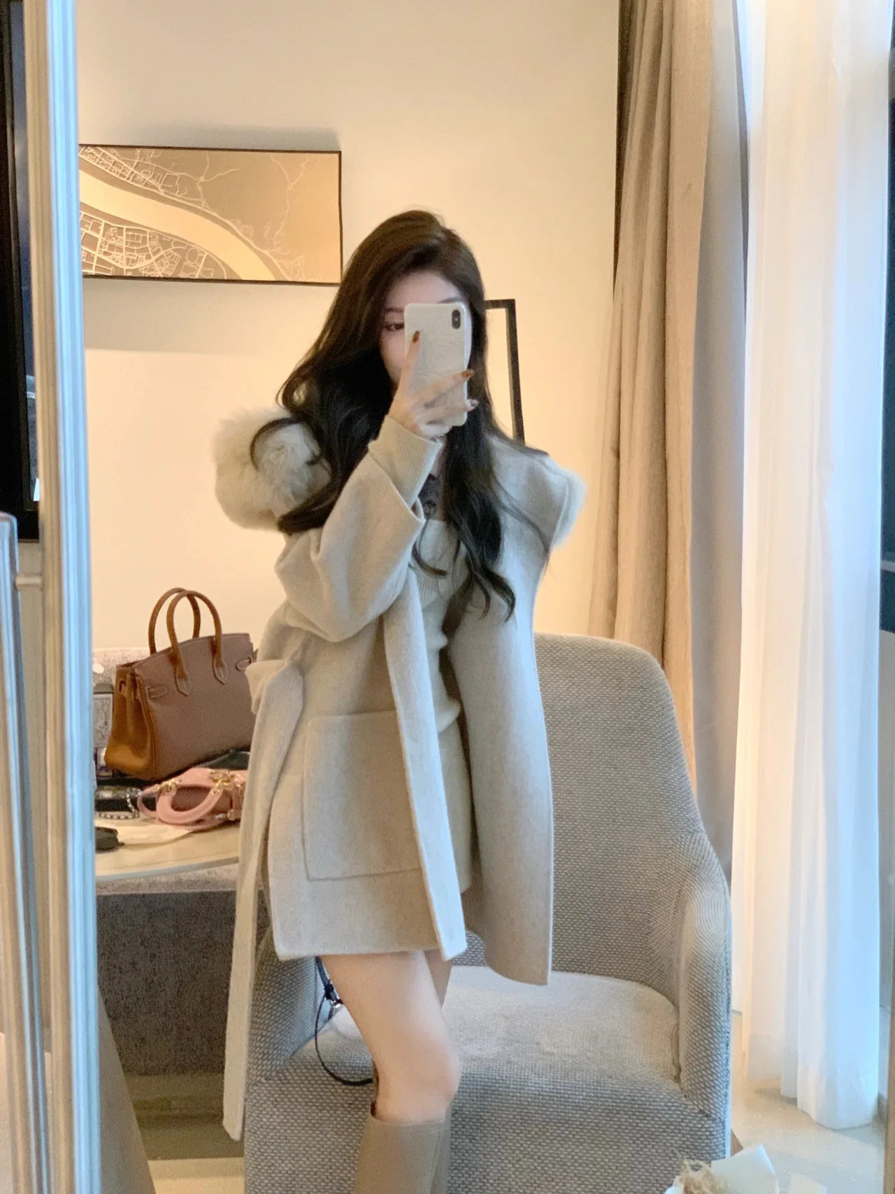 Women'S 2023 Winter New Thickened Loose Cashmere Wool Coat With Belt Hooded Short Woolen Cloth Leisure Women Hooded Coat
Women'S 2023 Winter New Thickened Loose Cashmere Wool Coat With Belt Hooded Short Woolen Cloth Leisure Women Hooded Coat