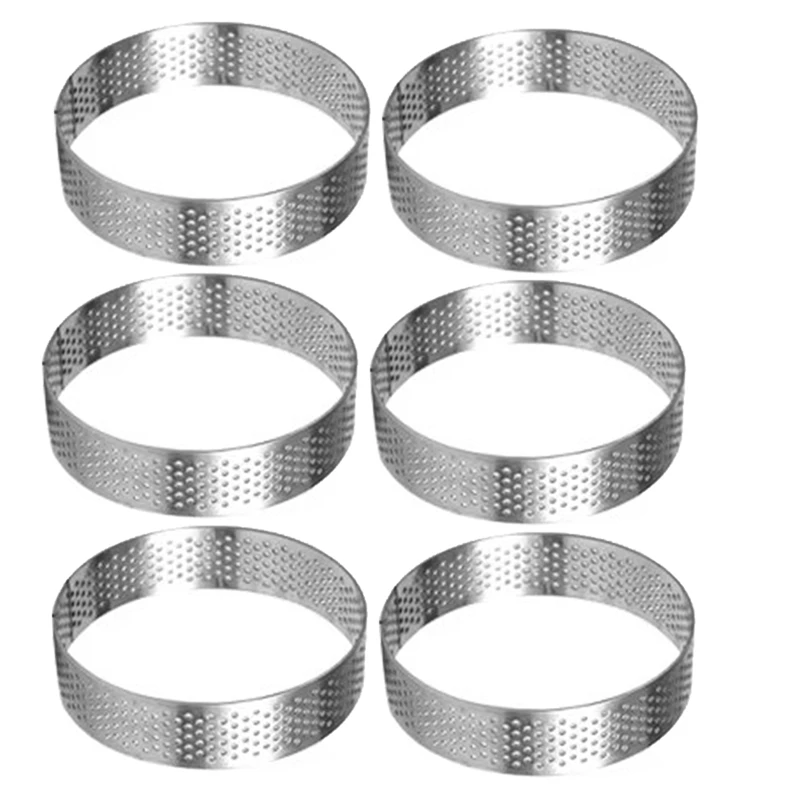 6Pcs 18Cm Circular Tart Rings With Holes Round Stainless Steel Fruit Pie Quiches Cake Mousse Mold Kitchen Baking Tool
6Pcs 18Cm Circular Tart Rings With Holes Round Stainless Steel Fruit Pie Quiches Cake Mousse Mold Kitchen Baking Tool