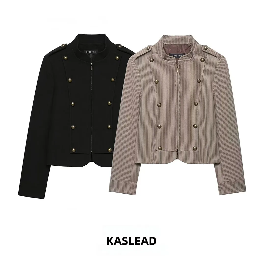 KASLEAD Slim Fit Striped Suit Jacket for Women Street Style Long Sleeve Zipper Closure Metal Button Spring Season Polyester F...
KASLEAD Slim Fit Striped Suit Jacket for Women Street Style Long Sleeve Zipper Closure Metal Button Spring Season Polyester F...