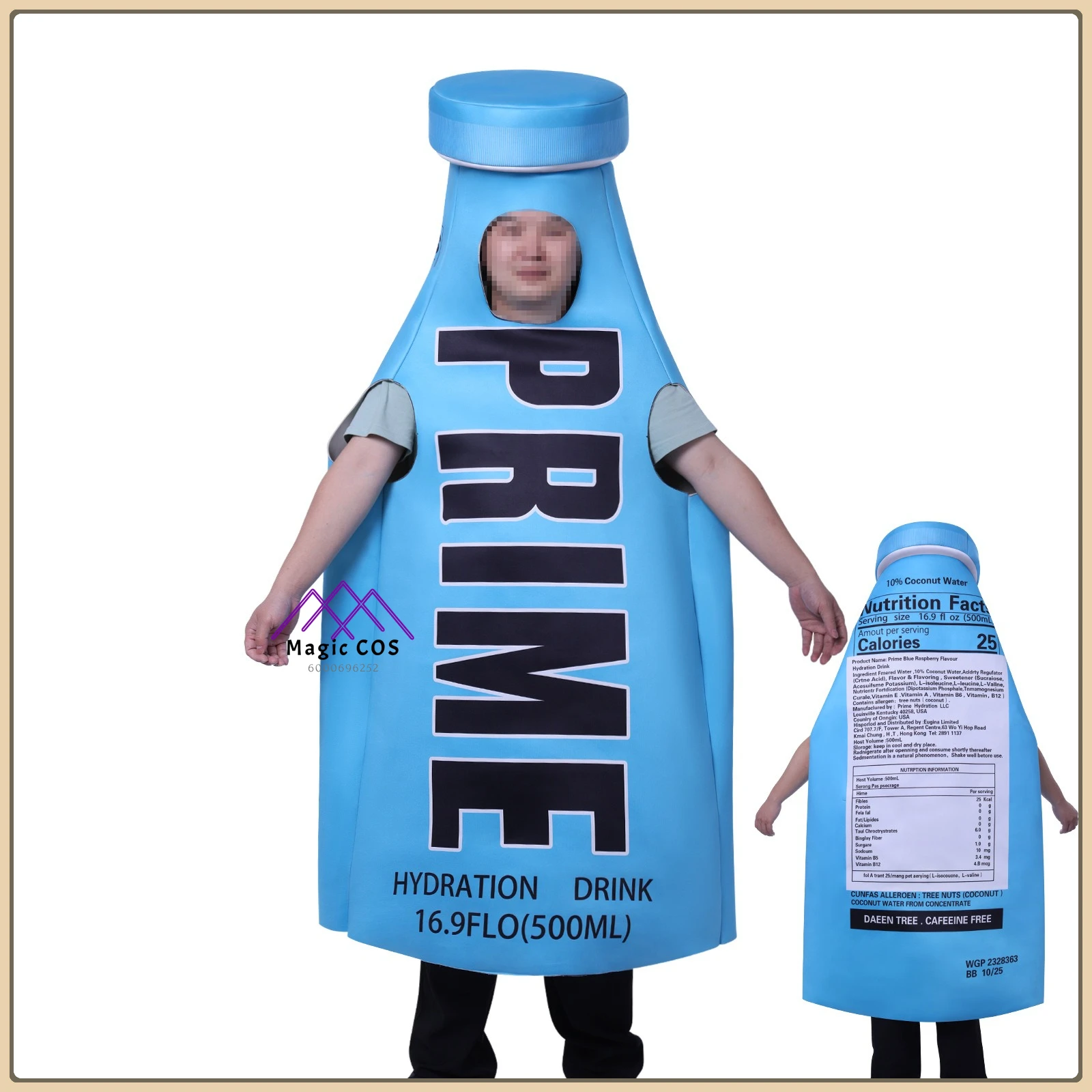Halloween Performance Party Cosplay Costume Funny Drink Bottle Role Playing Blue Jumpsuit Full Set Outfit Unisex for Party Shows
Halloween Performance Party Cosplay Costume Funny Drink Bottle Role Playing Blue Jumpsuit Full Set Outfit Unisex for Party Shows