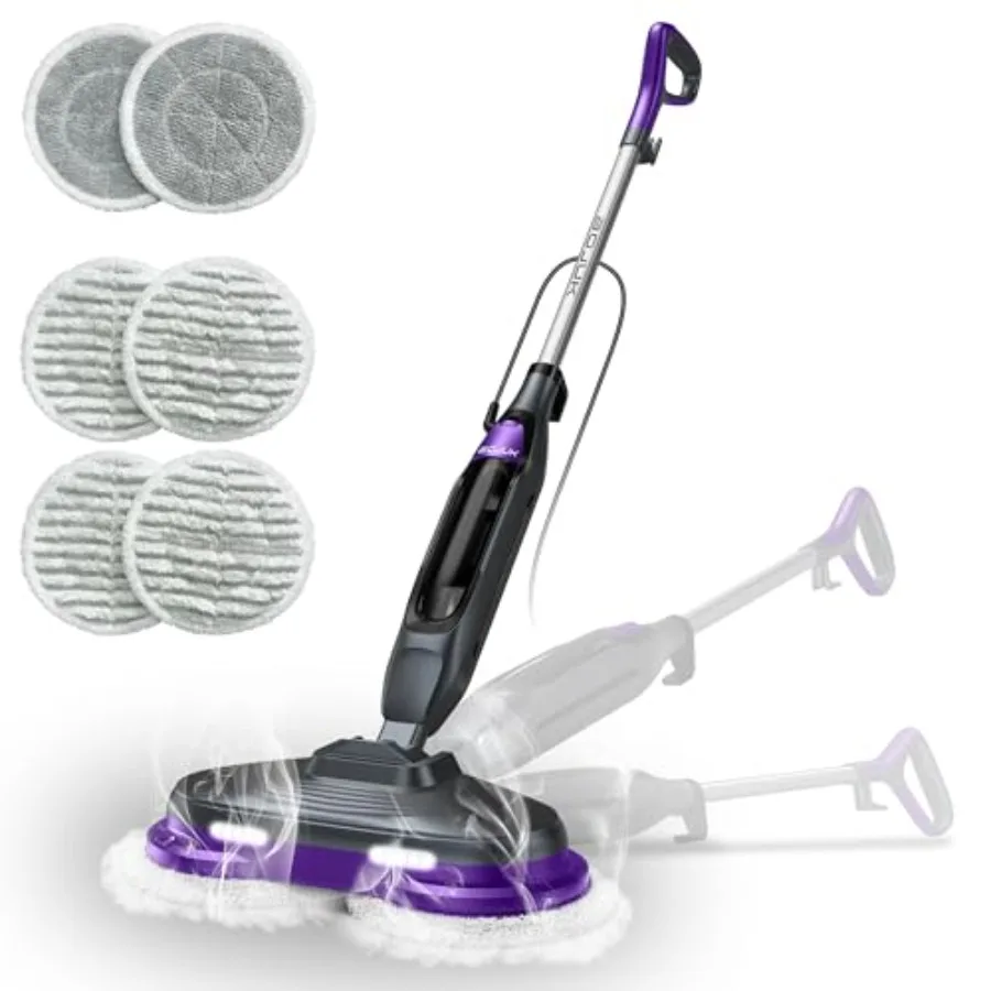 Scrub Steam Mop with Rotating Mop Pads, 4 Cleaning Modes LED Headlights, 6 Scrub Pads, Large Tank, Swivel Steering, All-in-One
Scrub Steam Mop with Rotating Mop Pads, 4 Cleaning Modes LED Headlights, 6 Scrub Pads, Large Tank, Swivel Steering, All-in-One