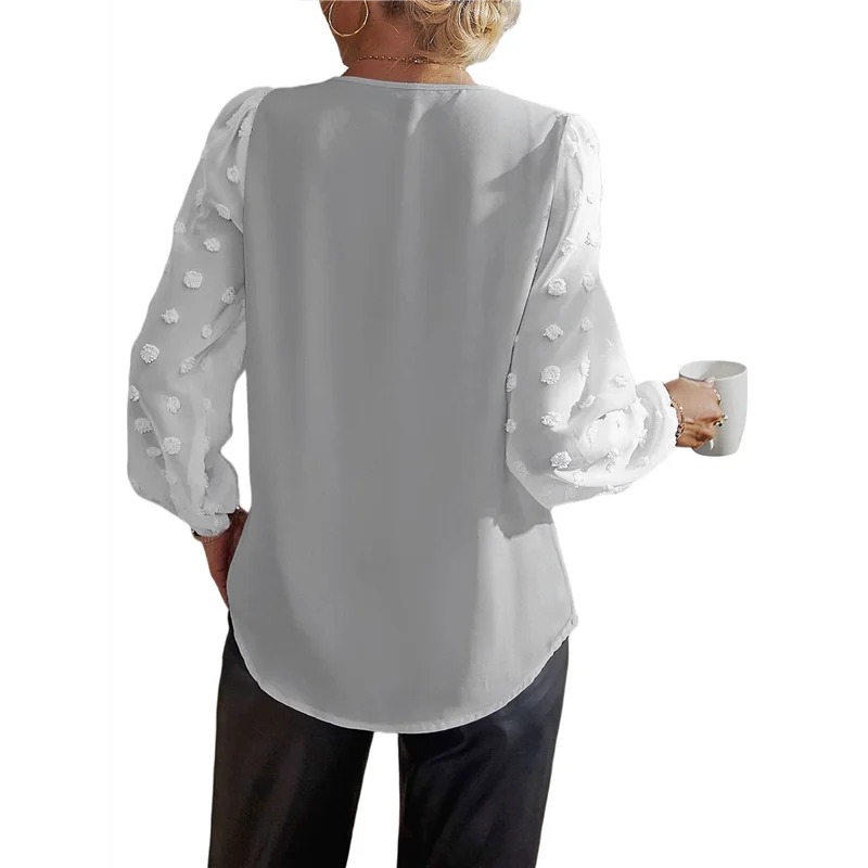 A83F-Женские повседневные летние блузки, деловые блузки с длинными рукавами, шифоновые блузки с помпонами и v-образным вырезом на пуговицах
A83F-Женские повседневные летние блузки, деловые блузки с длинными рукавами, шифоновые блузки с помпонами и v-образным вырезом на пуговицах