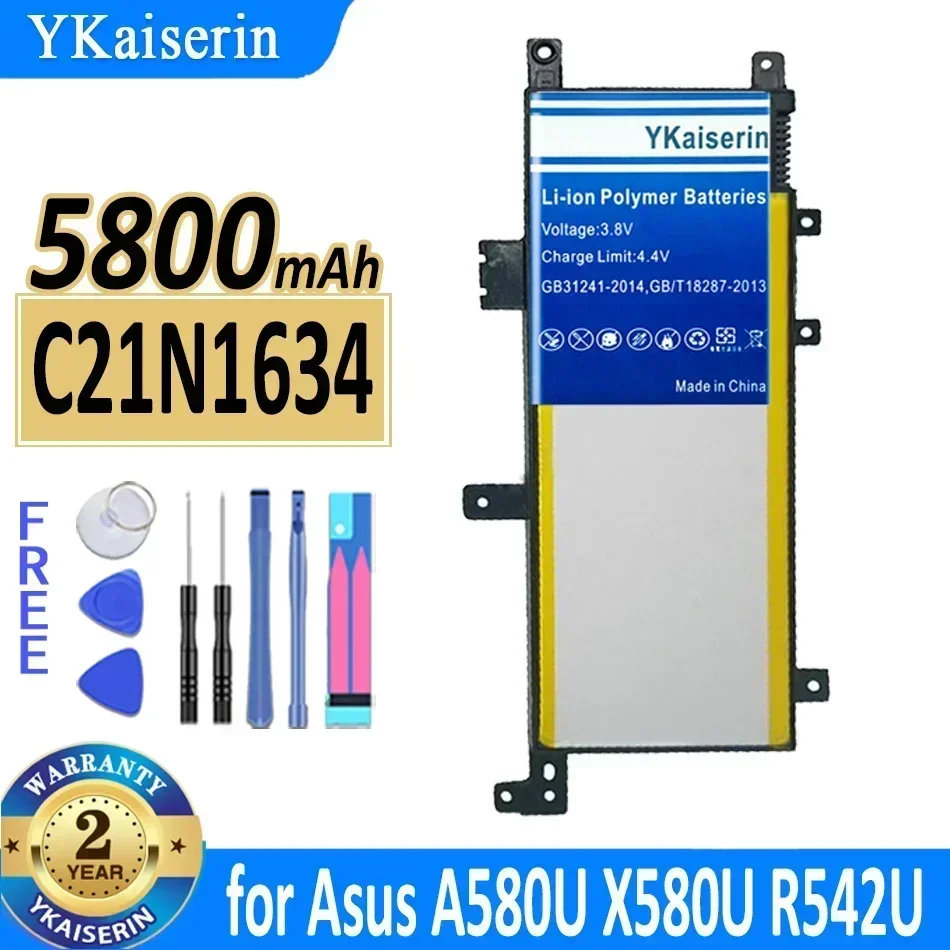 YKaiserin C21N1634 Аккумулятор для ноутбука ASUS A580U X580U X580B A542U R542U R542UR X542U V587U FL5900L FL8000U Высококачественная батарея
YKaiserin C21N1634 Аккумулятор для ноутбука ASUS A580U X580U X580B A542U R542U R542UR X542U V587U FL5900L FL8000U Высококачественная батарея