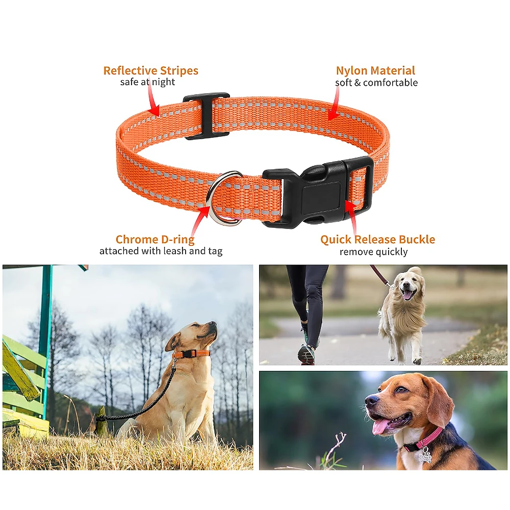 Reflective Dog Collar Strap With Adjustable Safety Nylon Pet Collar Pet Traction Rope Suitable For Small And Medium-Sized Pets
Reflective Dog Collar Strap With Adjustable Safety Nylon Pet Collar Pet Traction Rope Suitable For Small And Medium-Sized Pets