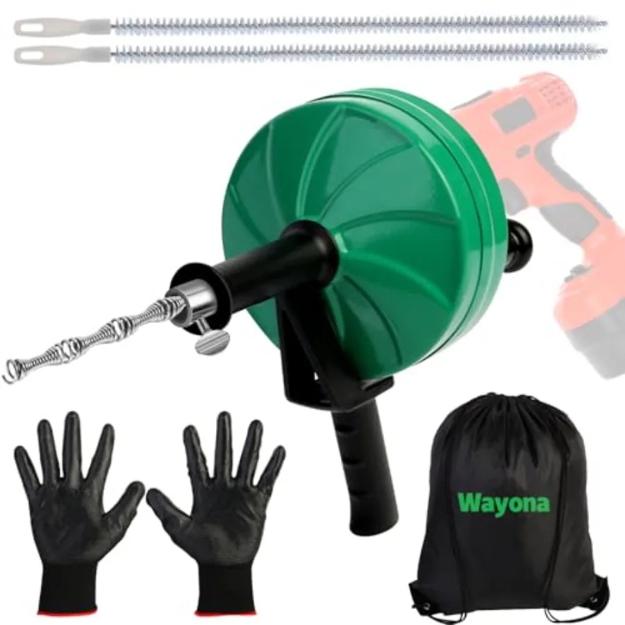 【Spot goods】Wayona Drain Snake 50 FT Plumbing Snake for Sink Snake Drain Clog Remover Drain Snake with Drill Attachment with Ba
【Spot goods】Wayona Drain Snake 50 FT Plumbing Snake for Sink Snake Drain Clog Remover Drain Snake with Drill Attachment with Ba