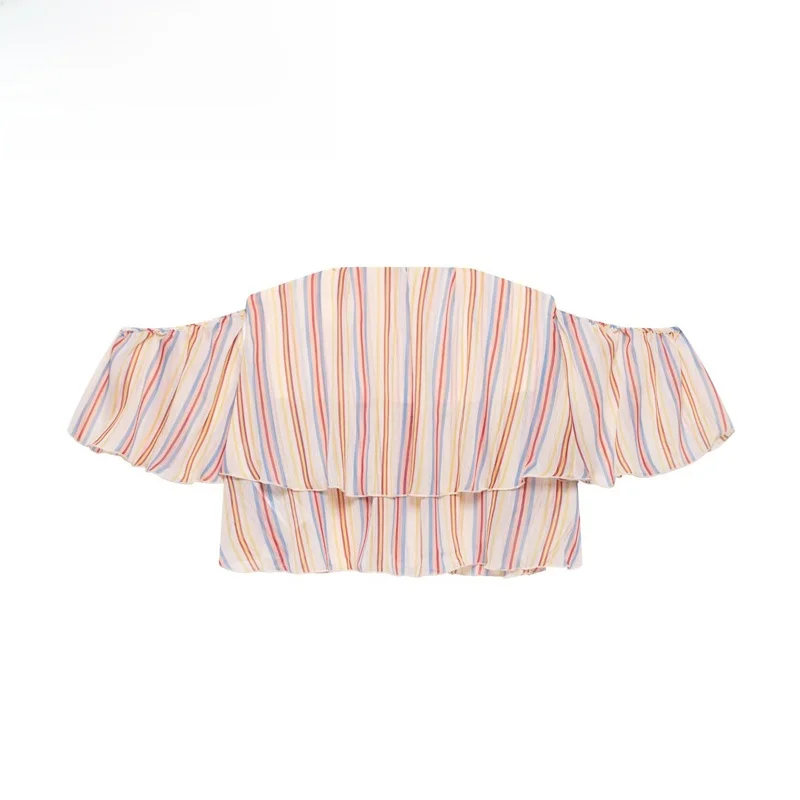 Fashionable Striped Tube Top Shirt Women's Breathable Polyester Short Sleeve Loose Fit Summer T-Shirt Versatile Quality
Fashionable Striped Tube Top Shirt Women's Breathable Polyester Short Sleeve Loose Fit Summer T-Shirt Versatile Quality