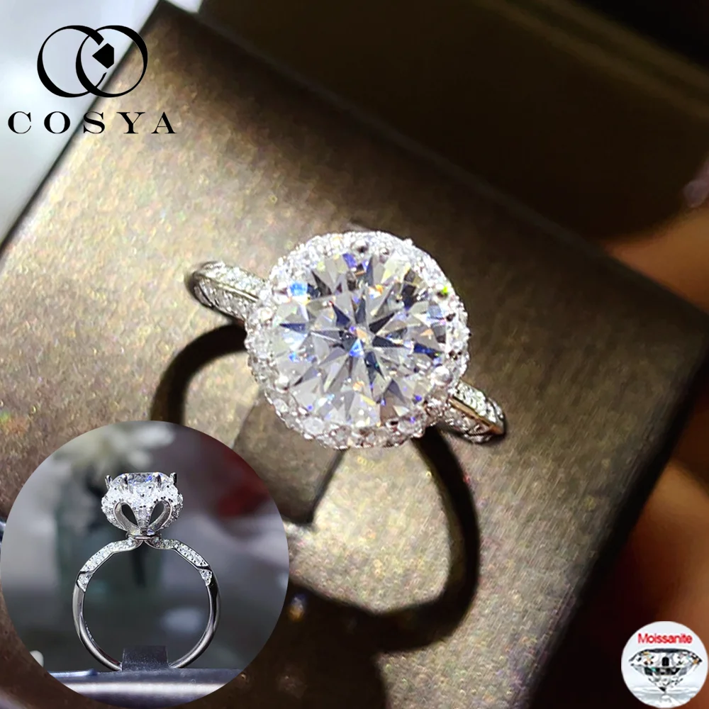 COSYA D Цвет 1-3CT Кольцо с муассанитом S925 Серебро с GRA VVS1 Lab Diamond Роскошное обручальное кольцо для женщин Изящные ювелирные изделия
COSYA D Цвет 1-3CT Кольцо с муассанитом S925 Серебро с GRA VVS1 Lab Diamond Роскошное обручальное кольцо для женщин Изящные ювелирные изделия
