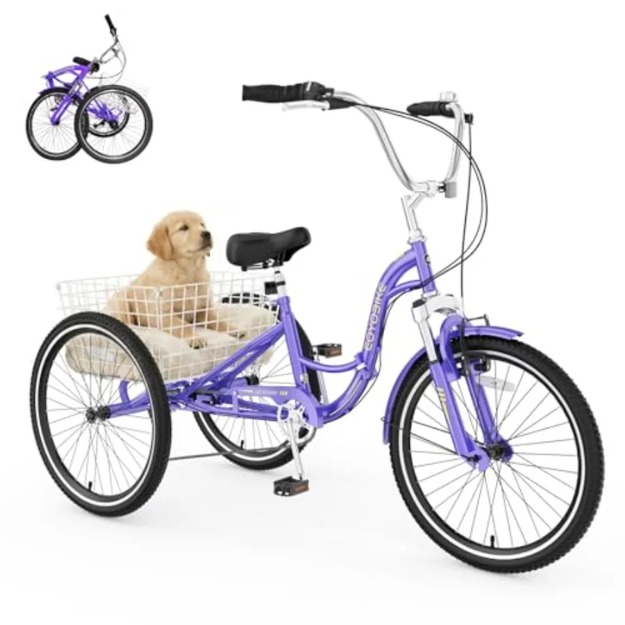 Adult folding tricycle for urban commuting, aluminum frame, matte black, 7-speed gearing with low step-through design, large re
Adult folding tricycle for urban commuting, aluminum frame, matte black, 7-speed gearing with low step-through design, large re