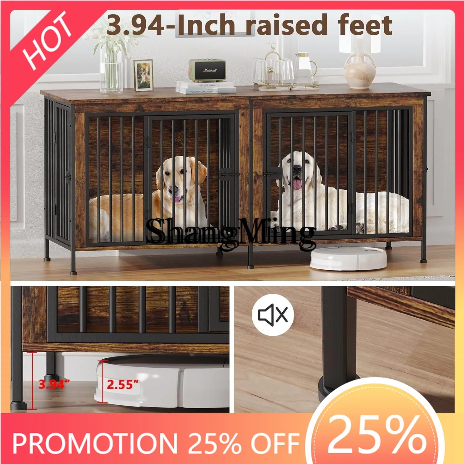 FG Indoor Iron and Wood Combined Pet Dog House Furniture-Style Pet Cage Thickened Large Medium Small Dog Fence
FG Indoor Iron and Wood Combined Pet Dog House Furniture-Style Pet Cage Thickened Large Medium Small Dog Fence