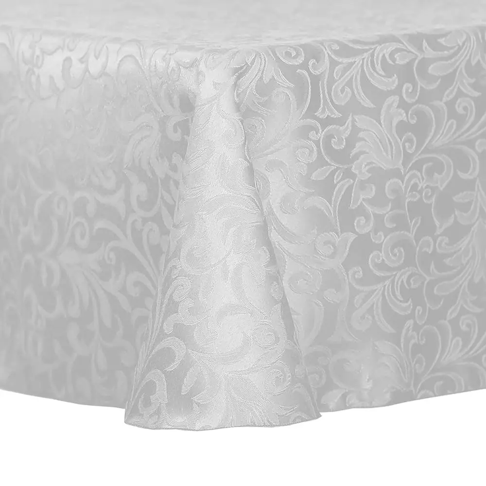 -2 Pack- Damask Somerset 60 X 84-Inch Oval Tablecloth - Scroll Jacquard Design, White
-2 Pack- Damask Somerset 60 X 84-Inch Oval Tablecloth - Scroll Jacquard Design, White