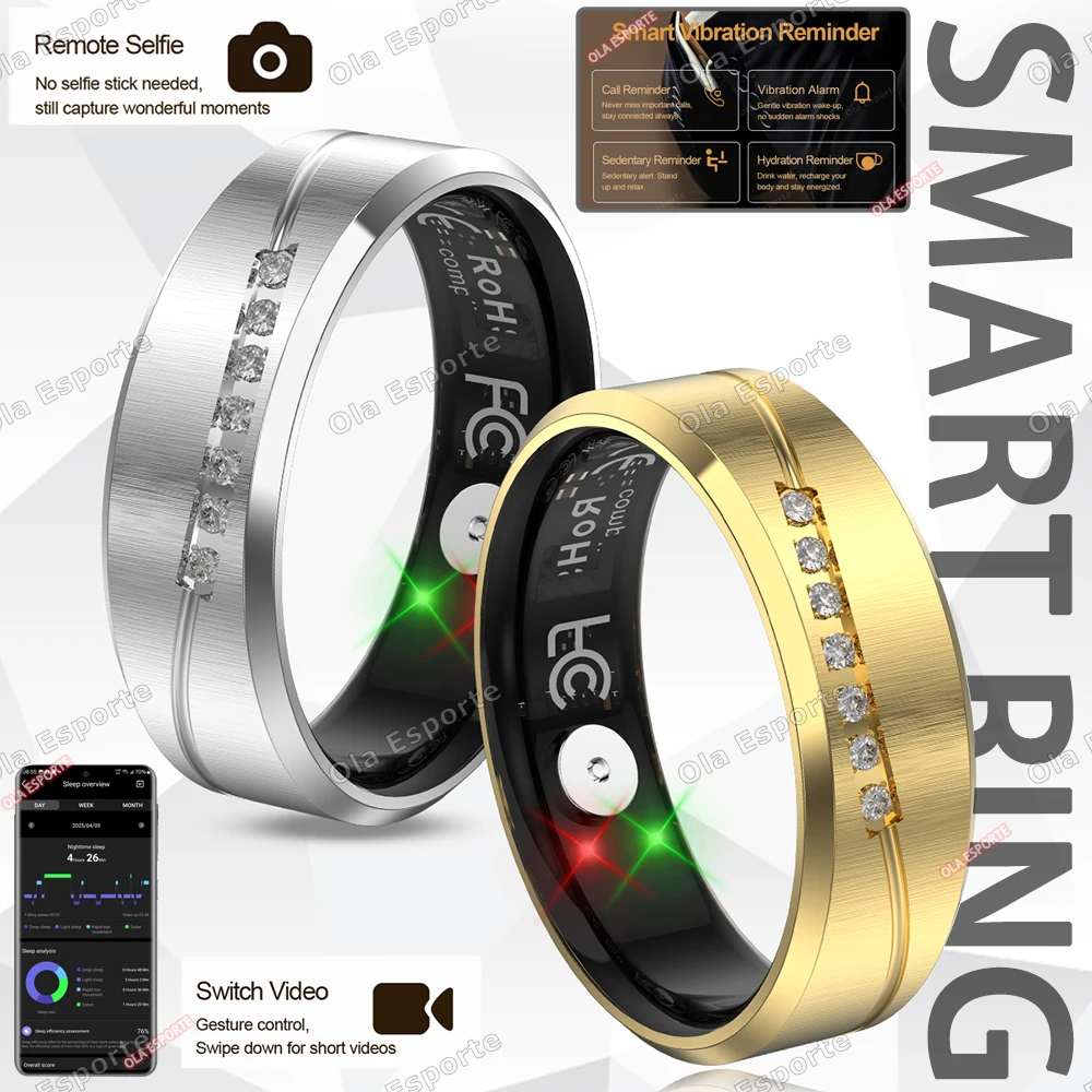 New vibration Smart Ring with Call/alarm clock reminder Heart Rate Body Temperature Health Monitor Smartring Exercise mode ring
New vibration Smart Ring with Call/alarm clock reminder Heart Rate Body Temperature Health Monitor Smartring Exercise mode ring