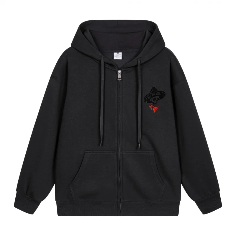 Men's Zip-Up Hoodie Black Hoodie With Wolf Design 2025 New Style Casual Couples’ Style Casual and Loose
Men's Zip-Up Hoodie Black Hoodie With Wolf Design 2025 New Style Casual Couples’ Style Casual and Loose