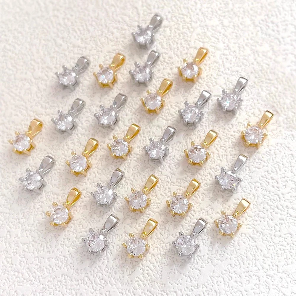 6 Pieces Gold-plated Brass Inlaid Zircon Round Six Claw Pendant DIY Makes Fashionable Jewelry Necklace Bracelet Accessory
6 Pieces Gold-plated Brass Inlaid Zircon Round Six Claw Pendant DIY Makes Fashionable Jewelry Necklace Bracelet Accessory