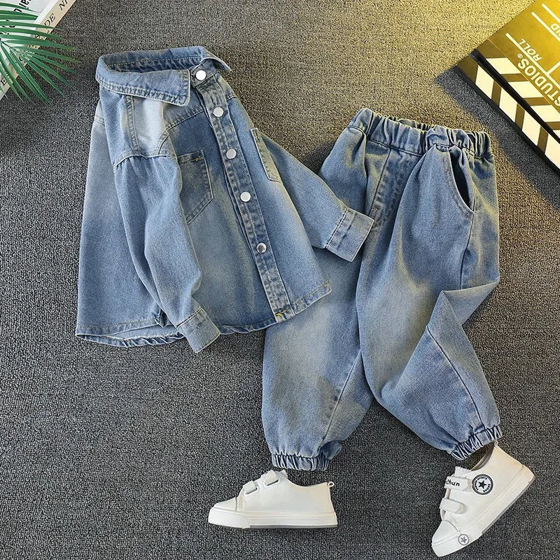 Boys' Denim Shirt And Pants Set Casual Spring Autumn Outfit 2-Piece Children's Clothing Set for Kids
Boys' Denim Shirt And Pants Set Casual Spring Autumn Outfit 2-Piece Children's Clothing Set for Kids