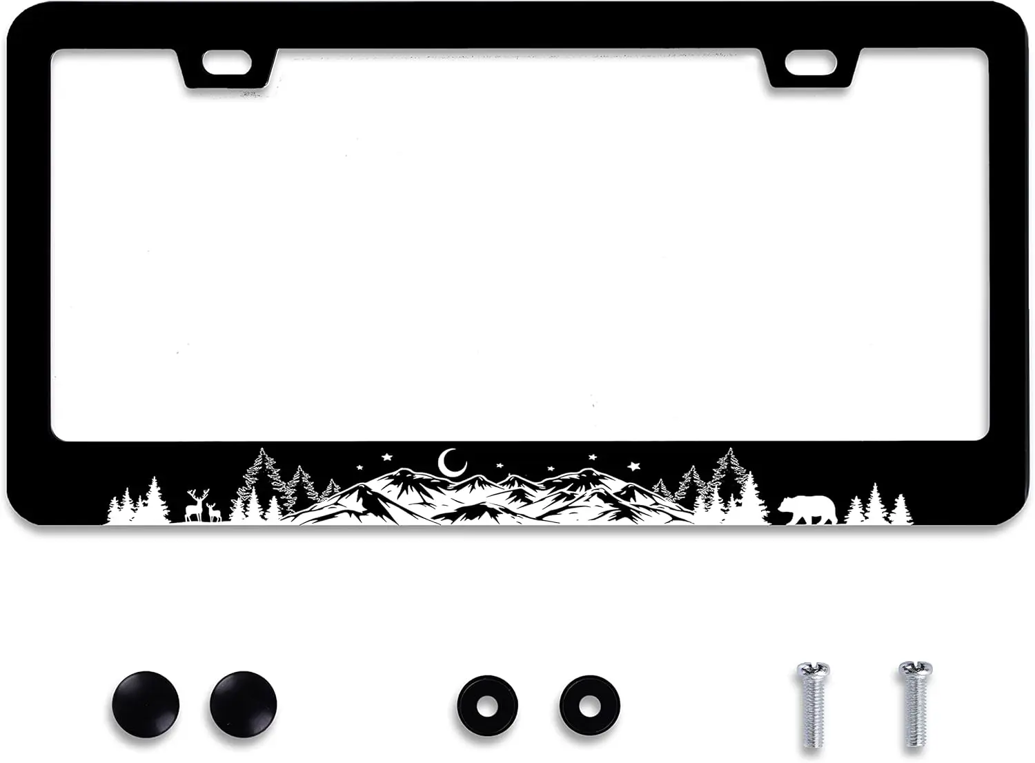Mountain Deer Bear Forest License Plate Frame Stainless Steel for Standard U.S. Vehicles
Mountain Deer Bear Forest License Plate Frame Stainless Steel for Standard U.S. Vehicles