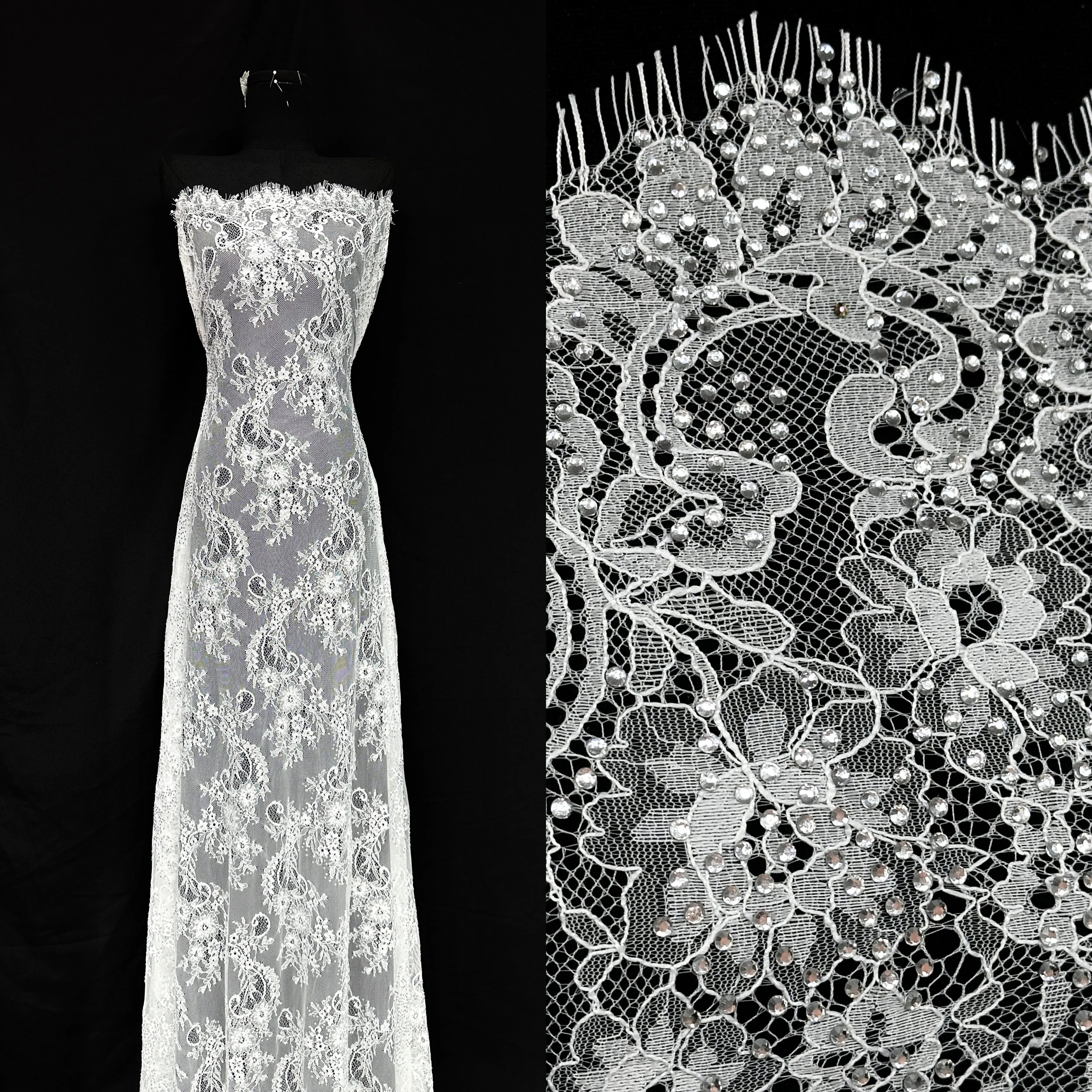 3,3 ярда европейской свадебной кружевной ткани, белые цветы, бусины, камни, украшенный французским шнуром для свадебных платьев
3,3 ярда европейской свадебной кружевной ткани, белые цветы, бусины, камни, украшенный французским шнуром для свадебных платьев