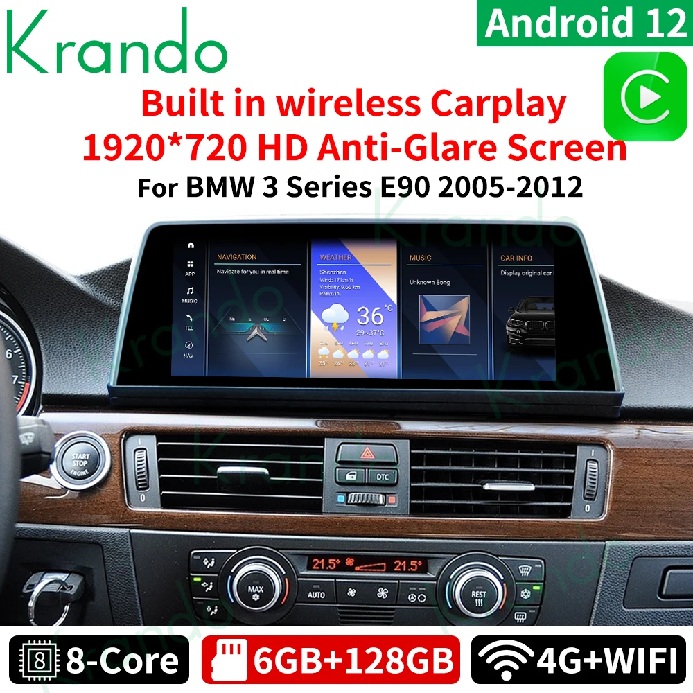 Krando 10.25'' Car Radio Player For BMW 3 Series E90 2009 - 2012 Android Autoradio Wireless Carplay Navigation GPS Head Unit
Krando 10.25'' Car Radio Player For BMW 3 Series E90 2009 - 2012 Android Autoradio Wireless Carplay Navigation GPS Head Unit