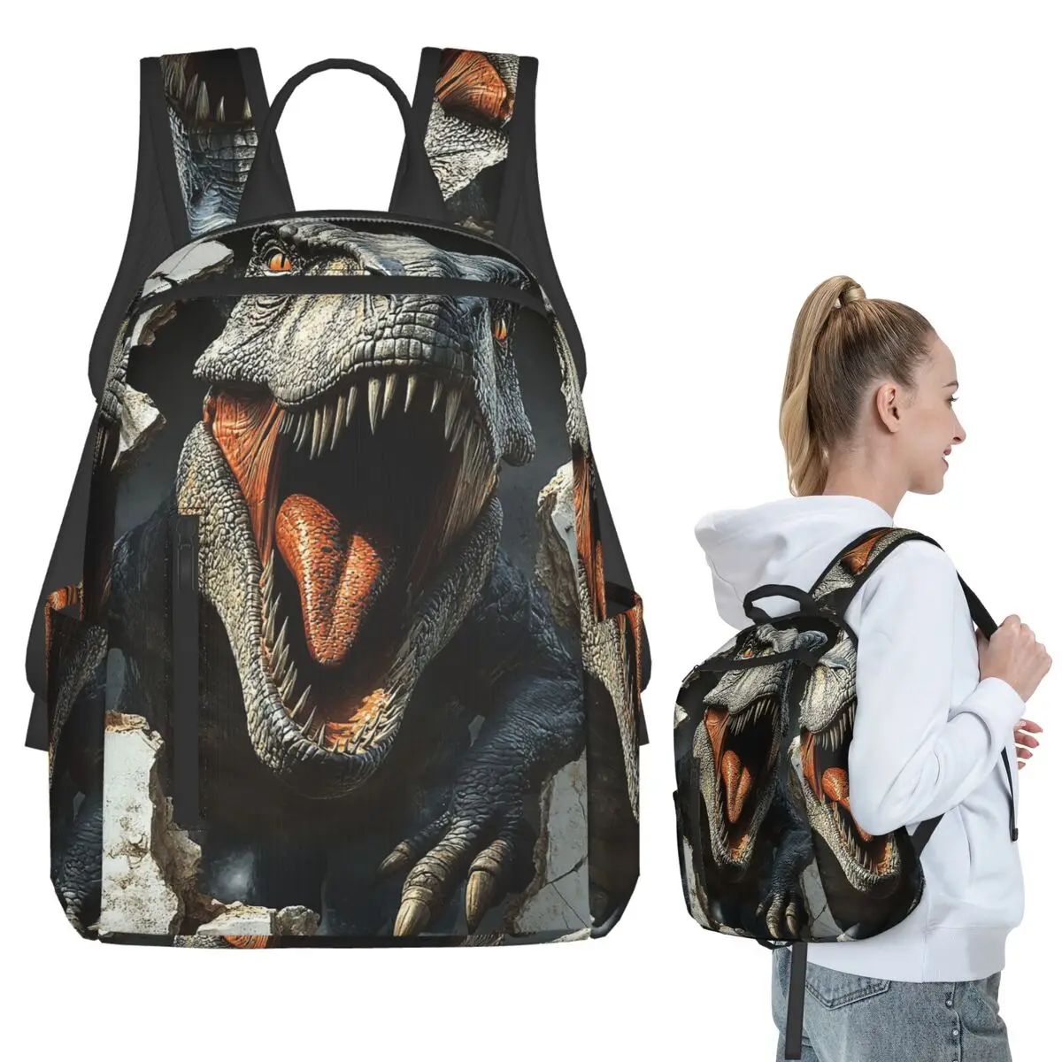 Dinosaur Rushed Out Of The Wal Backpack Student BookBag Kids School Bag Computer Shoulder Bags Men Women
Dinosaur Rushed Out Of The Wal Backpack Student BookBag Kids School Bag Computer Shoulder Bags Men Women