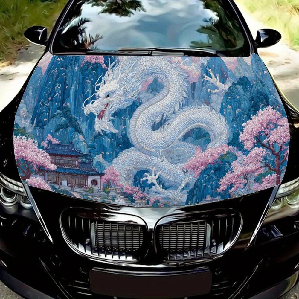 Landscape with White Dragon Car Vinyl Wrap, PVC Waterproof Car Hood Sticker, Self-Adhesive Scratch-Resistant Stickers for Engine 
Landscape with White Dragon Car Vinyl Wrap, PVC Waterproof Car Hood Sticker, Self-Adhesive Scratch-Resistant Stickers for Engine