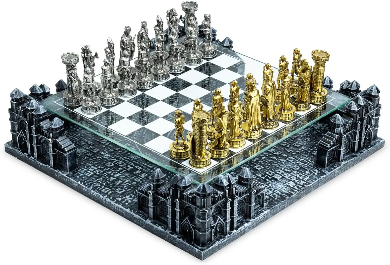 3D Chess Set, Renaissance Knight, Metal Pieces, Glass Board, Polyresin Base
3D Chess Set, Renaissance Knight, Metal Pieces, Glass Board, Polyresin Base