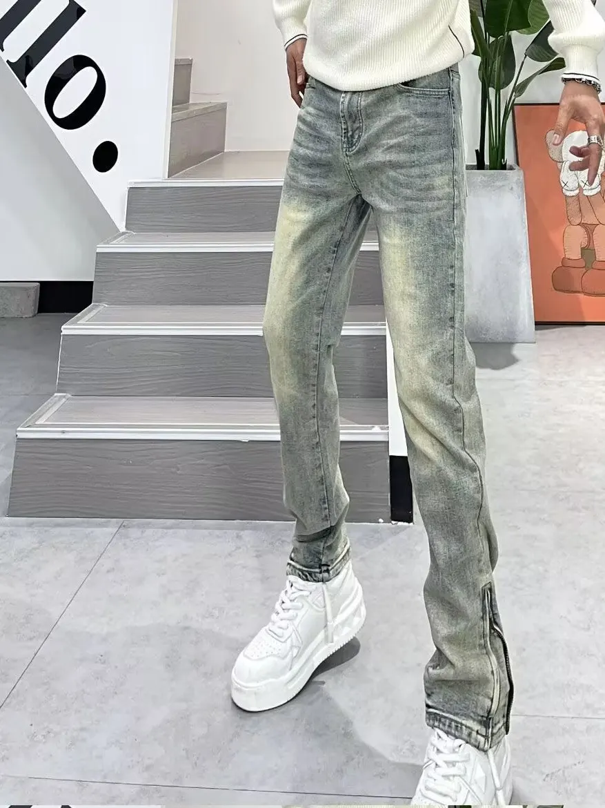 Retro American Sle Men's Slim Fit Jeans with Zipper Waed out Design Youthful Faionable Wear Resistant Straight Leg Pants
Retro American Sle Men's Slim Fit Jeans with Zipper Waed out Design Youthful Faionable Wear Resistant Straight Leg Pants