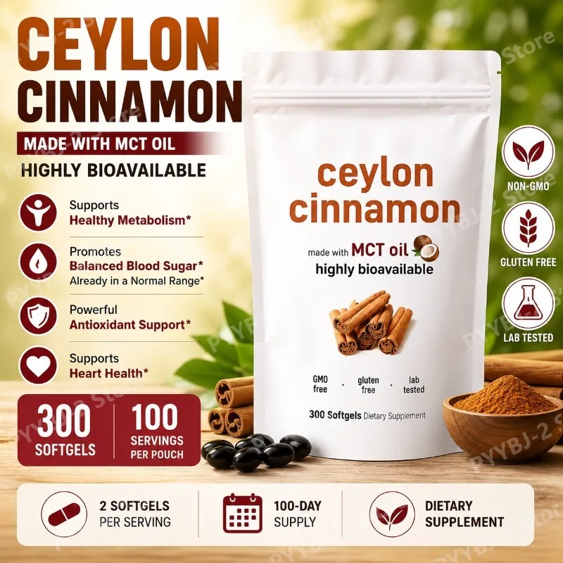Ceylon Cinnamon Capsules with 2000mg Ceylon Cinnamon Extract and Coconut Oil Support Antioxidant & Daily Health 300 Softgels
Ceylon Cinnamon Capsules with 2000mg Ceylon Cinnamon Extract and Coconut Oil Support Antioxidant & Daily Health 300 Softgels