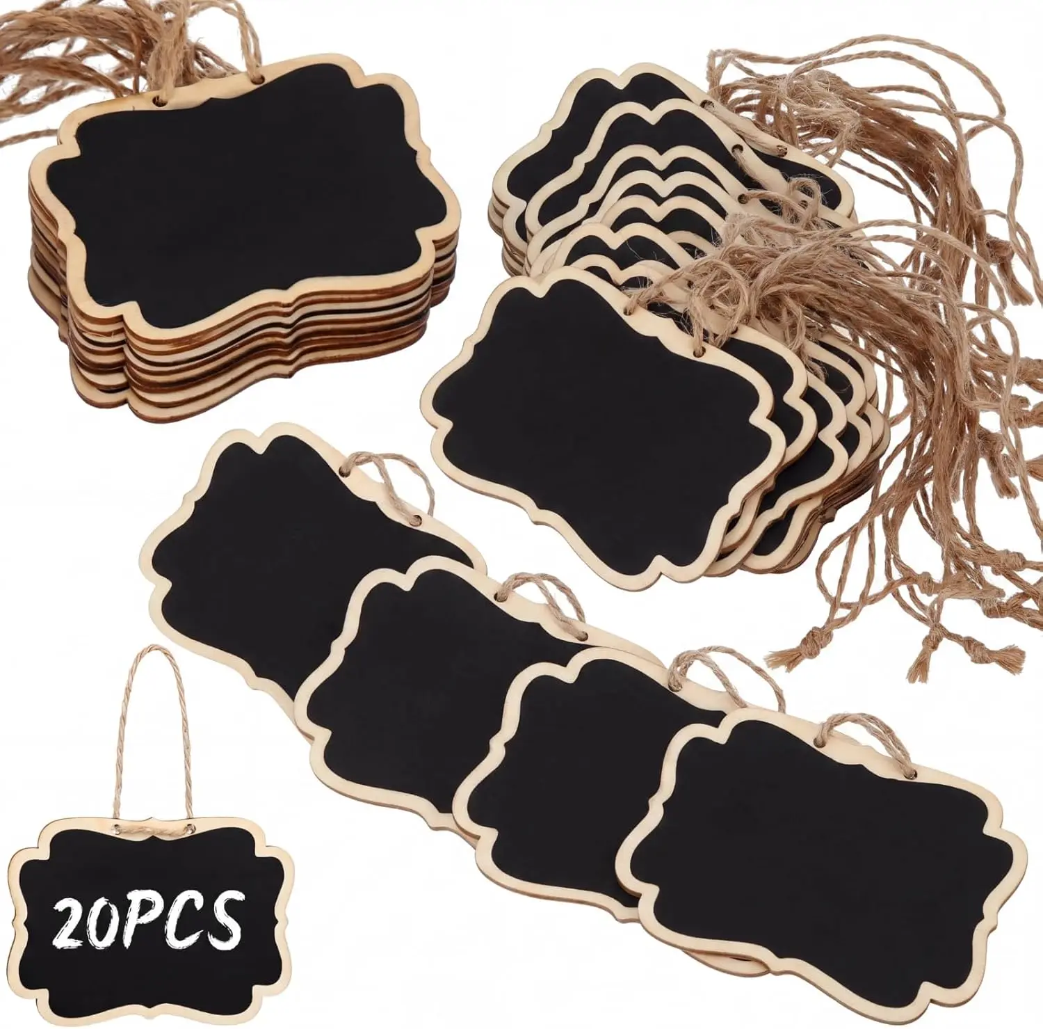 20 Pcs Wooden Mini Chalkboard Signs Hanging Labels, Price Tags, Message Boards, Black
20 Pcs Wooden Mini Chalkboard Signs Hanging Labels, Price Tags, Message Boards, Black