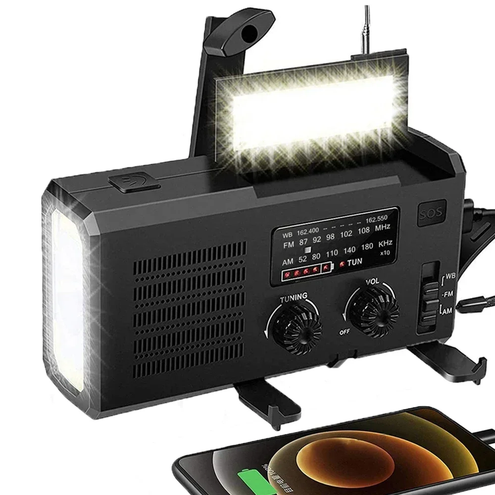 Top! Emergency Solar Power Hand Crank Dynamo Wind Up 4000mAh Phone Charger Bank SOS AM/FM/NOAA Weather Pocket Flashlight Radio
Top! Emergency Solar Power Hand Crank Dynamo Wind Up 4000mAh Phone Charger Bank SOS AM/FM/NOAA Weather Pocket Flashlight Radio