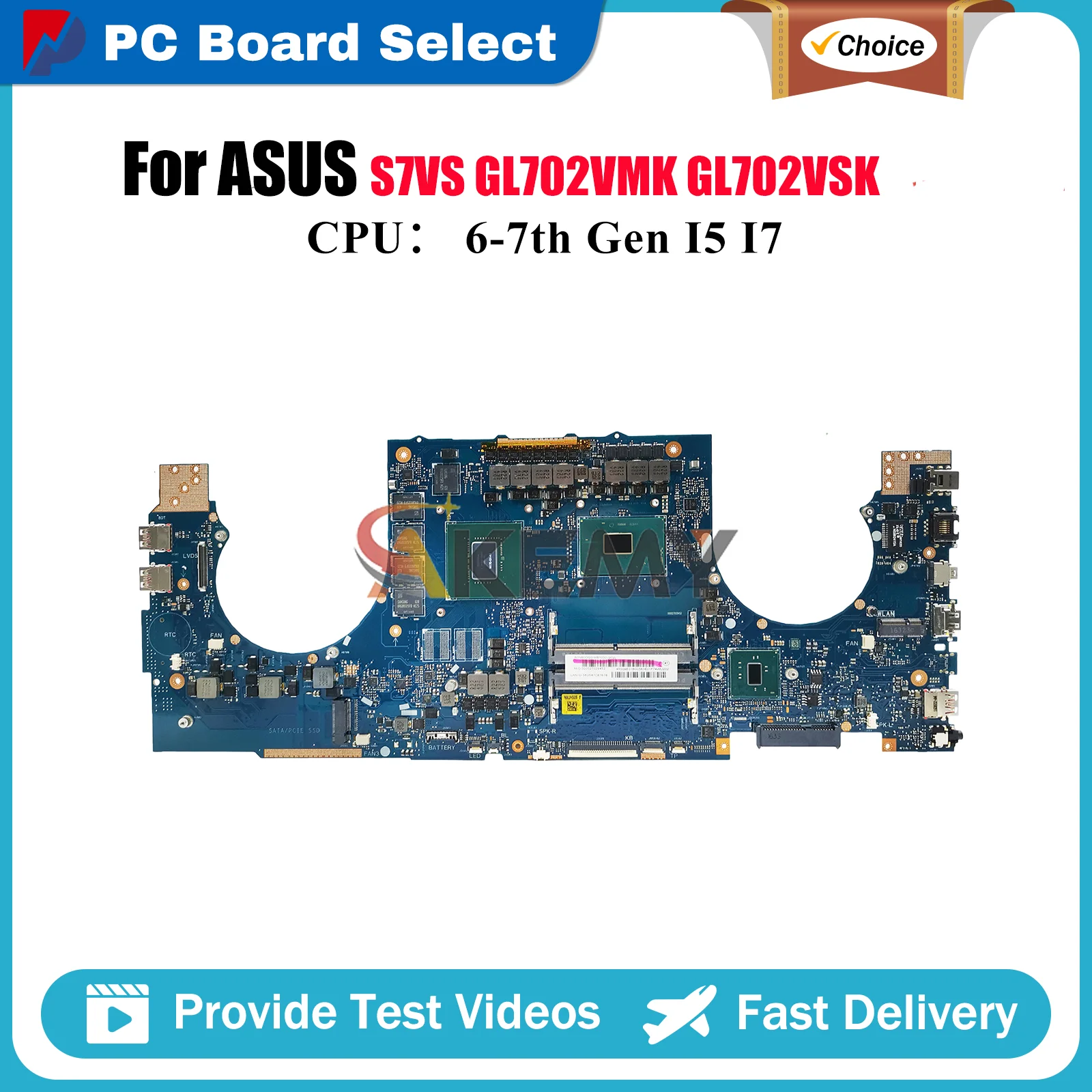 GL702VS Материнская плата для ноутбука ASUS ROG Strix GL702VI GL702VSK GL702V S7VS GL702VMK Материнская плата с процессором I5 I7 100% тесты OK stk
GL702VS Материнская плата для ноутбука ASUS ROG Strix GL702VI GL702VSK GL702V S7VS GL702VMK Материнская плата с процессором I5 I7 100% тесты OK stk