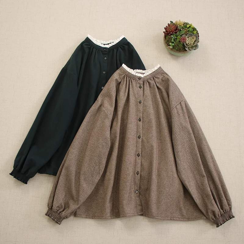 Japanese Mori Girl Vintage Single Breasted Cotton Shirts Women Spring New Stand Collar Long Sleeve Casual Loose Shirt Tops
Japanese Mori Girl Vintage Single Breasted Cotton Shirts Women Spring New Stand Collar Long Sleeve Casual Loose Shirt Tops