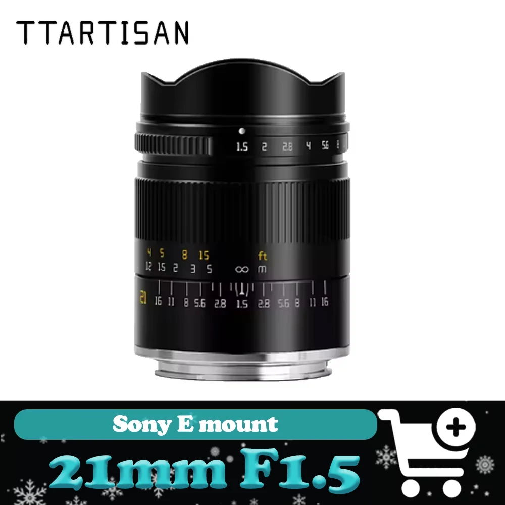 TTArtisan 21mm F1.5 Full Frame Large Aperture MF Prime Lens compatible with Sony A7II A6000 NEX-5R
TTArtisan 21mm F1.5 Full Frame Large Aperture MF Prime Lens compatible with Sony A7II A6000 NEX-5R